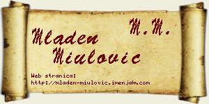 Mladen Miulović vizit kartica